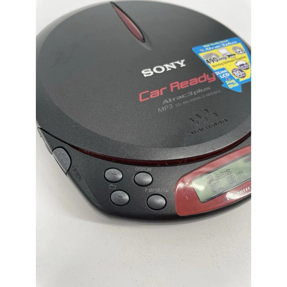 Sony D-NE518CK MP3 ATRAC3 CD Walkman Tested w/ OEM AC Adapter Car Kit Manual